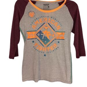 American Fighter Womens‎ TShirt Size M Gray Athletic Laid-Back Comfortable